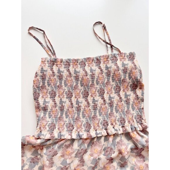 Aritzia WILFRED Tempest Floral Chiffon Ruffle Smocked Tiered Mini Dress, Size M - Picture 6 of 16